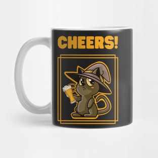 Halloween party beer cat witch Mug